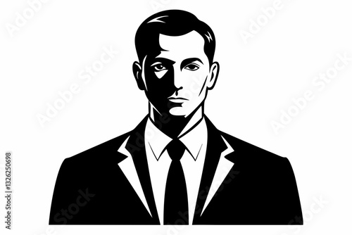 businessman line art silhouette vector illustration