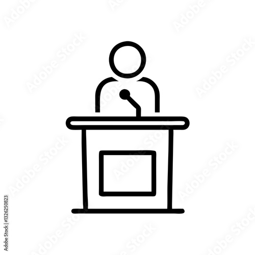 Witness stand icon with simplistic design