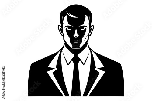 businessman line art silhouette vector illustration