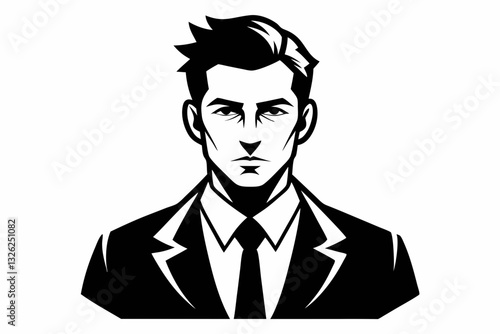 businessman line art silhouette vector illustration