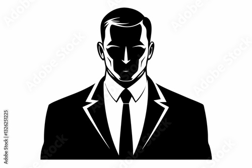 businessman line art silhouette vector illustration