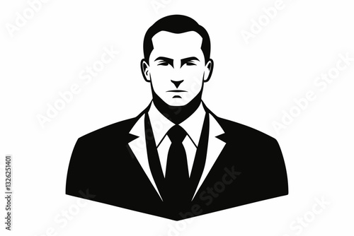 businessman line art silhouette vector illustration