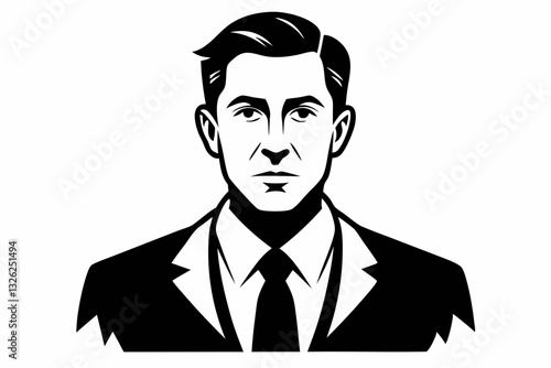 businessman line art silhouette vector illustration