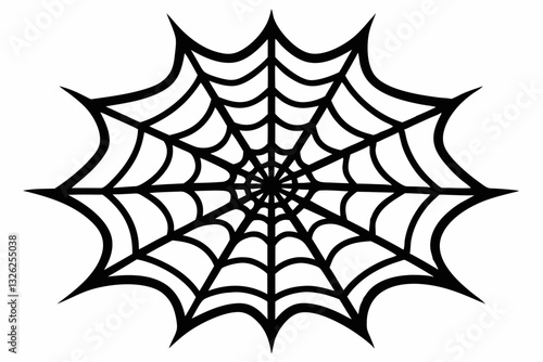 ntricate web spun by a spider line art silhouette vector illustration