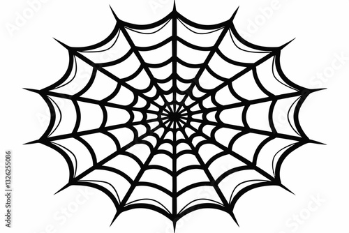ntricate web spun by a spider line art silhouette vector illustration