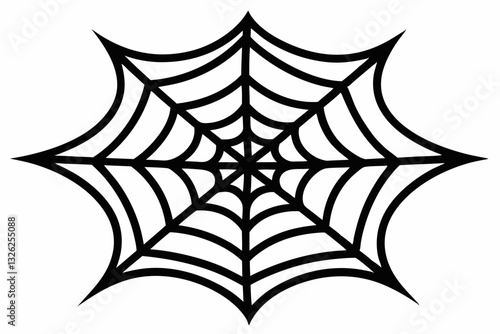 ntricate web spun by a spider line art silhouette vector illustration