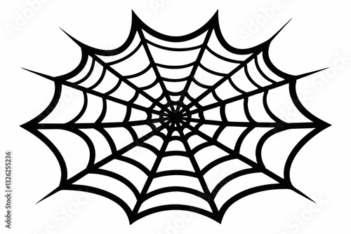 ntricate web spun by a spider line art silhouette vector illustration