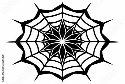 ntricate web spun by a spider line art silhouette vector illustration