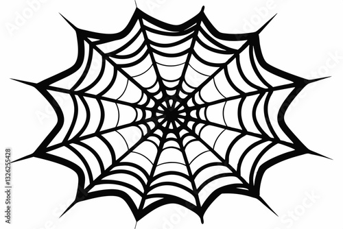 ntricate web spun by a spider line art silhouette vector illustration