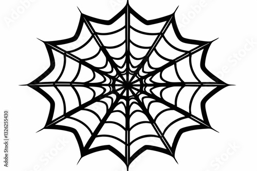 ntricate web spun by a spider line art silhouette vector illustration