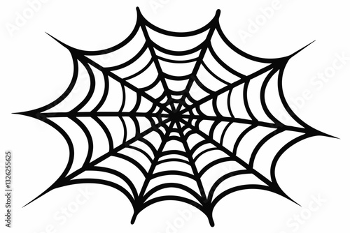 ntricate web spun by a spider line art silhouette vector illustration