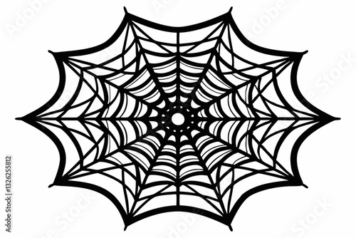 ntricate web spun by a spider line art silhouette vector illustration