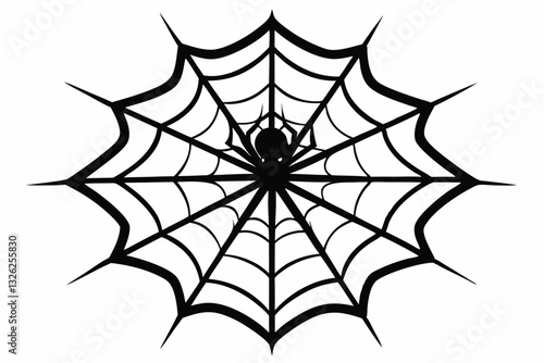 ntricate web spun by a spider line art silhouette vector illustration