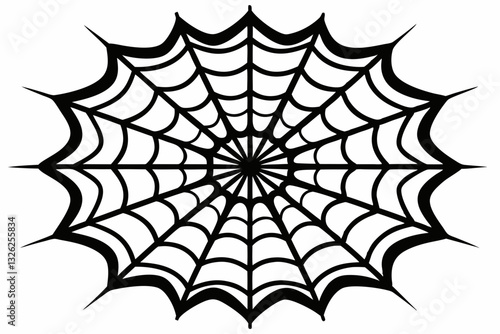 ntricate web spun by a spider line art silhouette vector illustration
