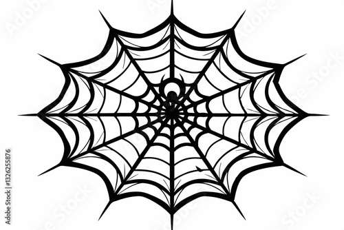 ntricate web spun by a spider line art silhouette vector illustration