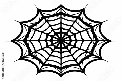 ntricate web spun by a spider line art silhouette vector illustration