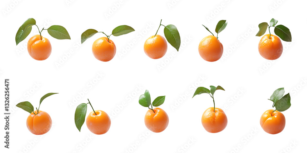 Pack Apricot Fruit Set in Different Poses Against Transparent Background for Organic Food Promotion, Summer Branding, or Culinary Illustration Pack Apricot Fruit Set in Different Poses Against Transparent Background for Organic Food Promotion, Summer Branding, or Culinary Illustration