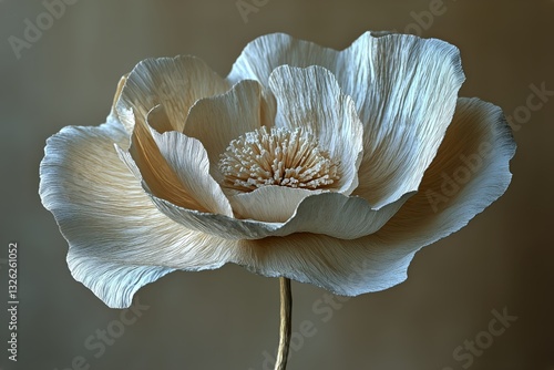 Delicate Handcrafted Paper Flower Showcasing Intricate Petal Details and Subt...