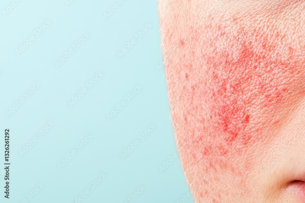 Fototapeta premium Close-Up of Red Rashes on Skin Showing Medical Condition Concept and Symptoms of Dermatitis