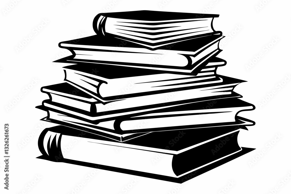 set books icon line art silhouette vector illustration set books icon line art silhouette vector illustration