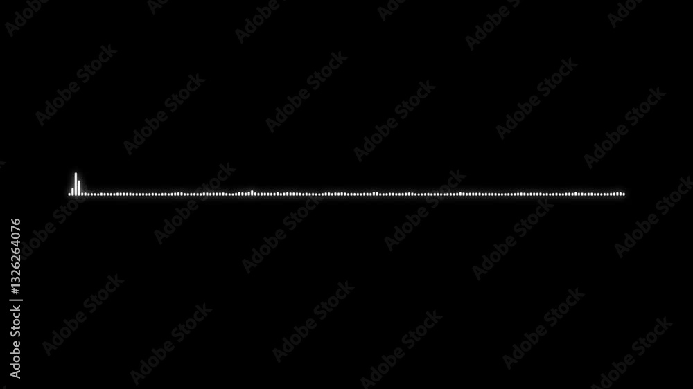 High-Definition White Audio Frequency Waveform Animation on Transparent black Background with Simple Digital Effect High-Definition White Audio Frequency Waveform Animation on Transparent black Background with Simple Digital Effect
