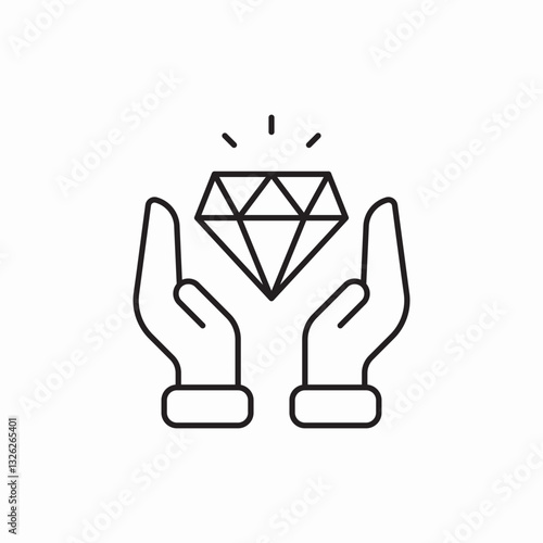 Premium value diamond hands icon vector sign