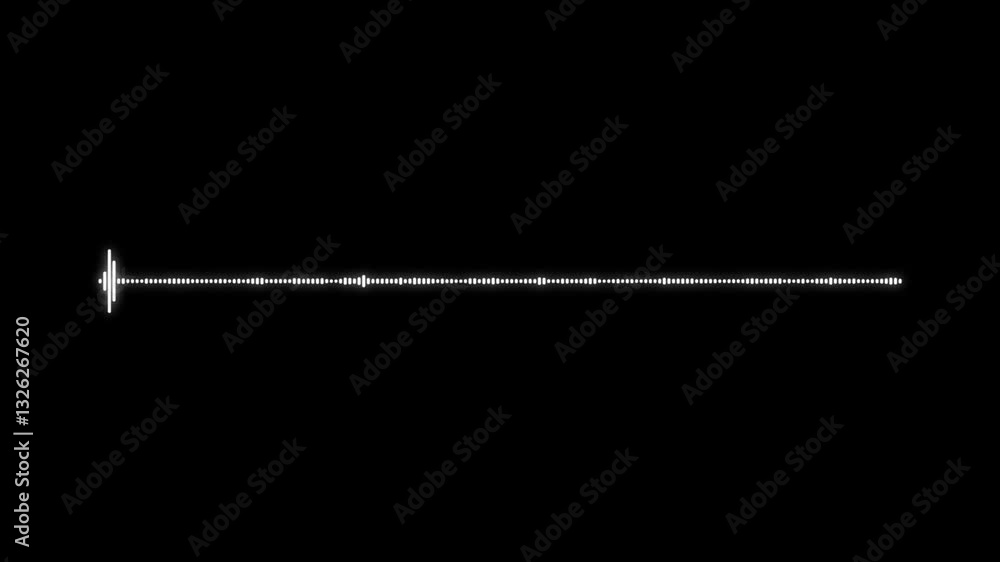 Stylized Sound Wave Animation with Smooth, Rhythmic Flow of White Frequency Waves, Isolated on Transparent black Background Stylized Sound Wave Animation with Smooth, Rhythmic Flow of White Frequency Waves, Isolated on Transparent black Background