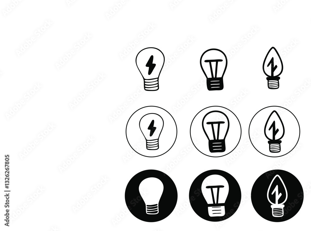 Technology light bulb set concept logo design Technology light bulb set concept logo design