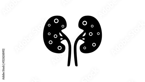 nephritis symbol, black isolated silhouette