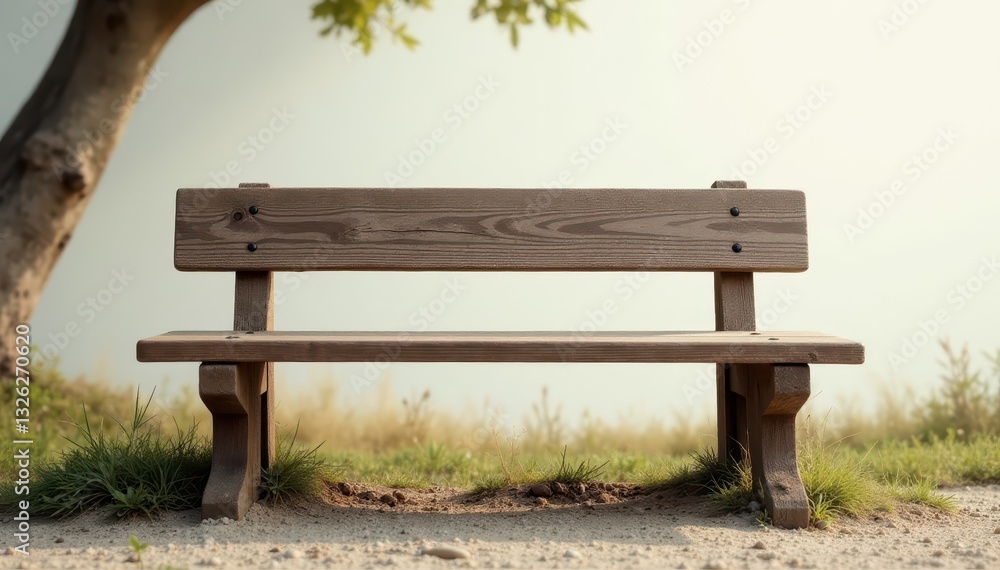 Rustic wooden bench, shallow depth of field, white background , crack, rustic, macro Rustic wooden bench, shallow depth of field, white background , crack, rustic, macro