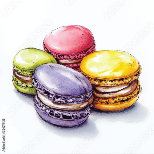 watercolor of cake 
