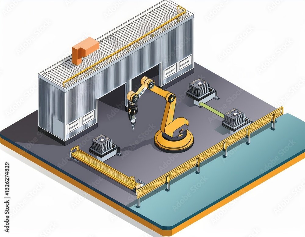 Icon of Automated Factory Assembly Line Hydraulic Robot Arm Icon of Automated Factory Assembly Line Hydraulic Robot Arm