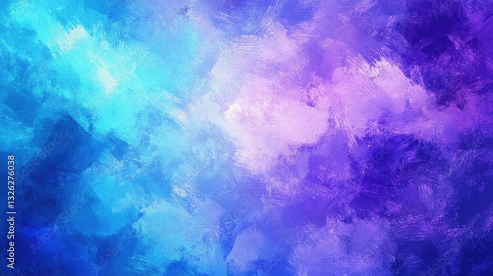 Teal and Purple: Dramatic Abstract Clouds with Expressive Brush Strokes in a Three-Dimensional Landscape Teal and Purple: Dramatic Abstract Clouds with Expressive Brush Strokes in a Three-Dimensional Landscape