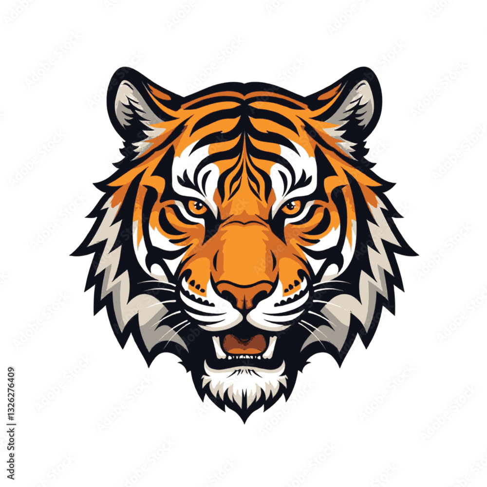 Naklejka premium tiger head vector