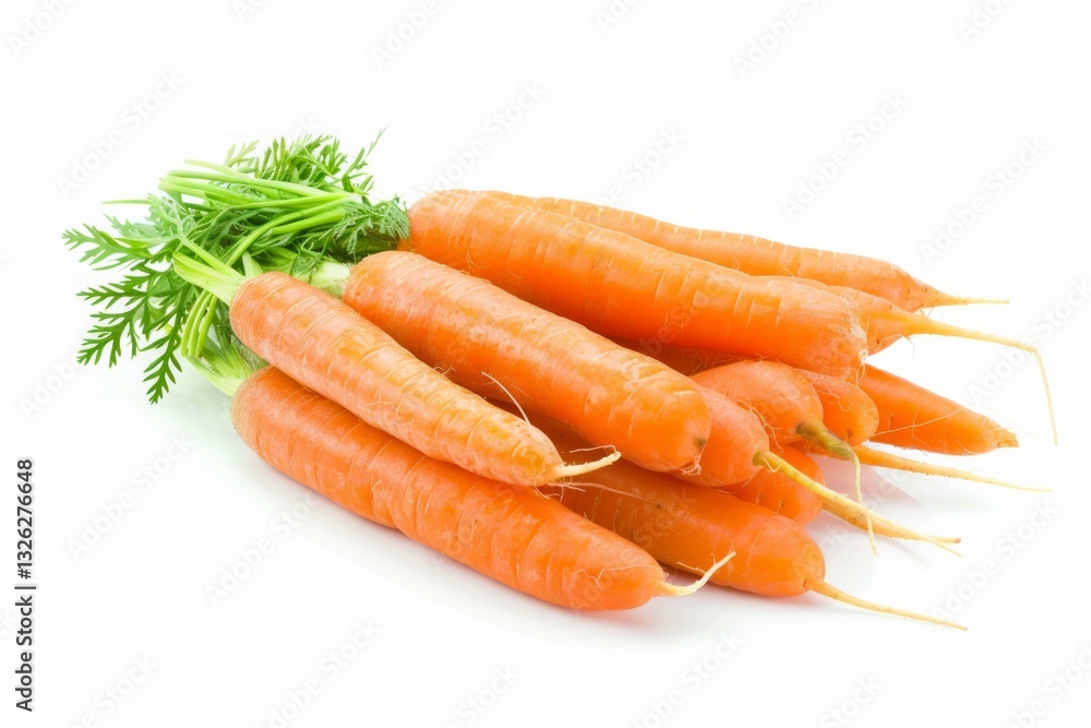Fresh carrots on white surface. AI generated Fresh carrots on white surface. AI generated