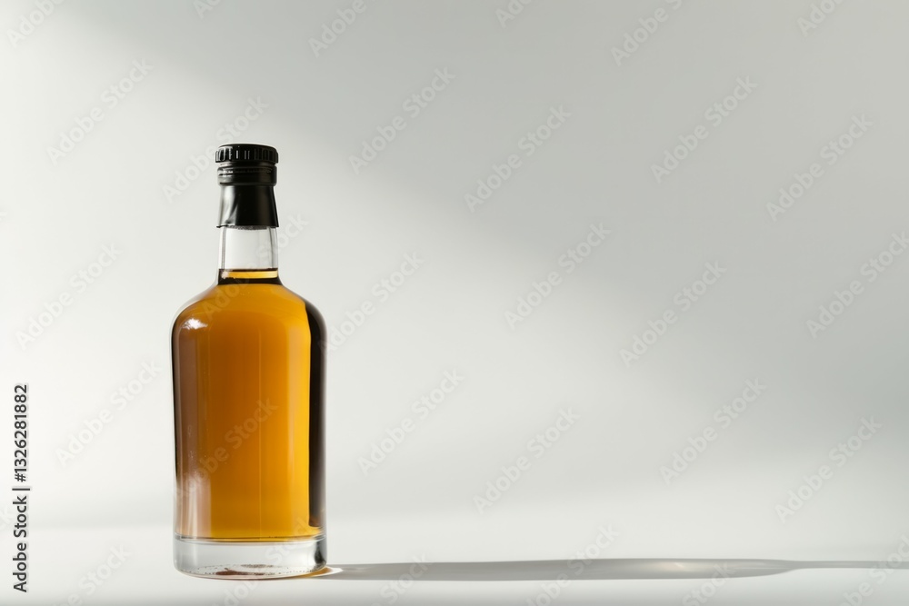 Whisky alcohol glass bottle on table with a white background. High quality photo Whisky alcohol glass bottle on table with a white background. High quality photo