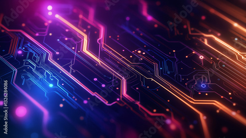 Abstract Futuristic Circuit Artwork Signifying Innovation and Tech Evolution