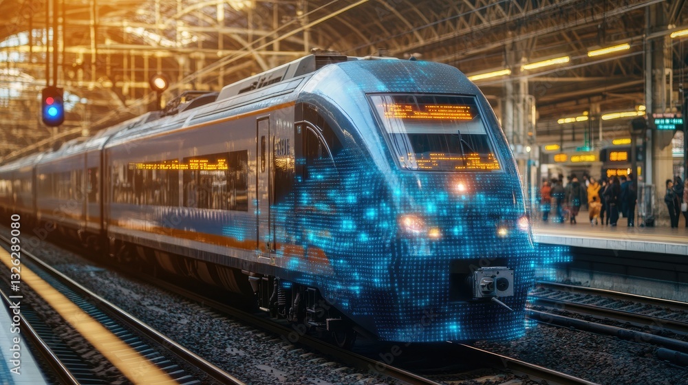 AI-powered railway signaling system with intelligent traffic management overlays. AI-powered railway signaling system with intelligent traffic management overlays.