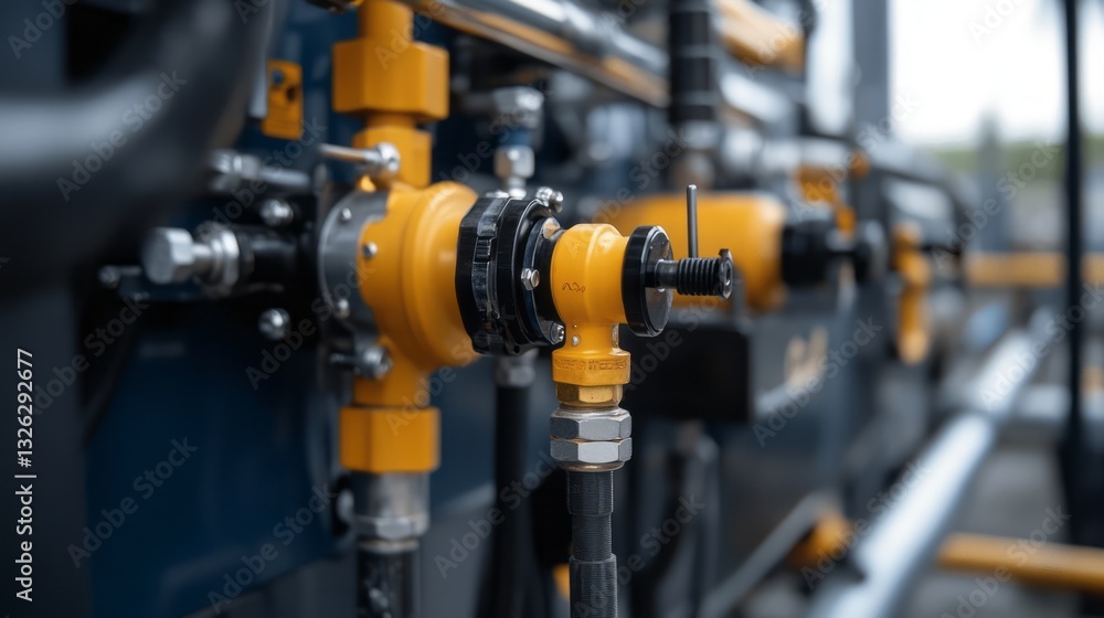 close-up view of industrial equipment with pipes and valves. close-up view of industrial equipment with pipes and valves.
