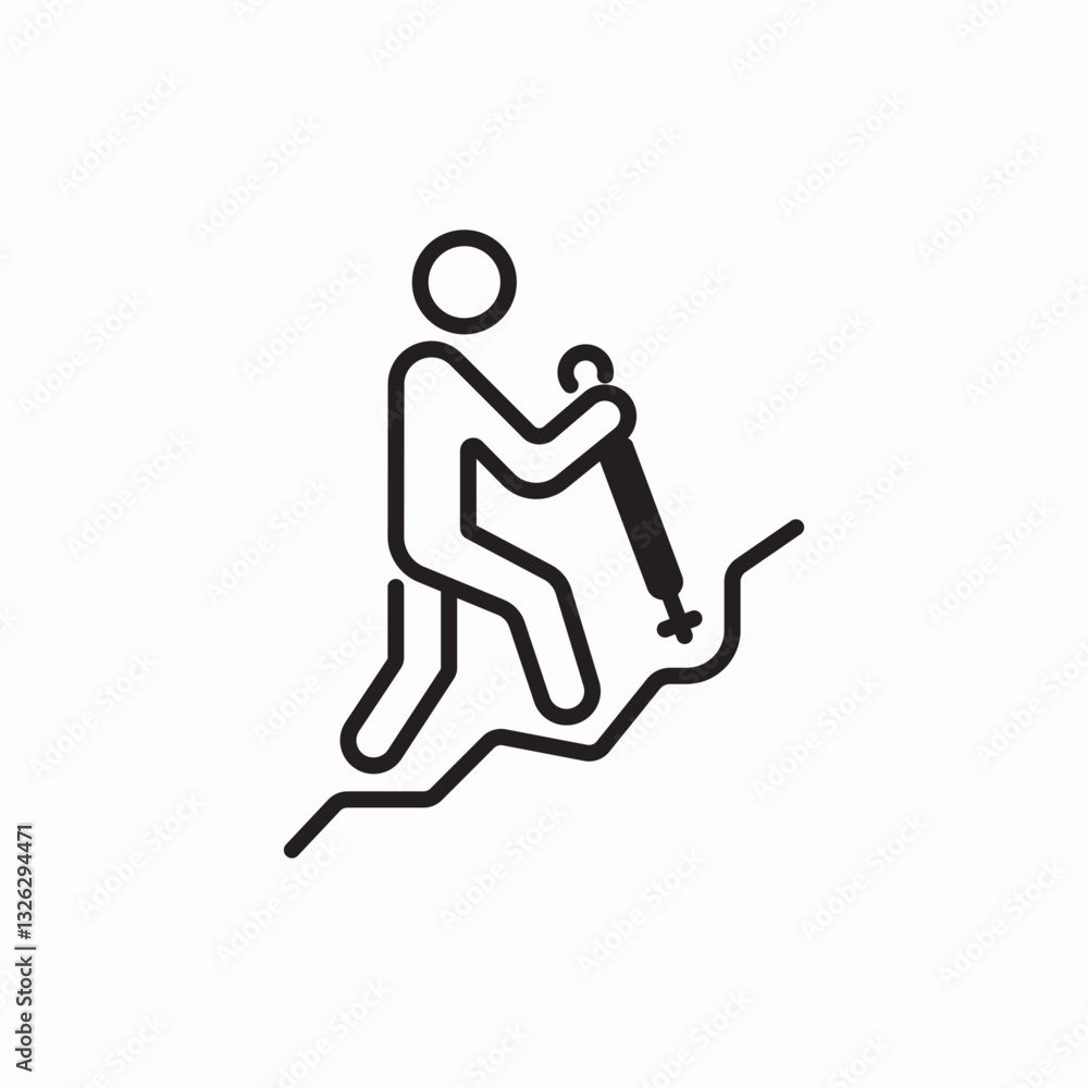man hiking icon vector sign man hiking icon vector sign