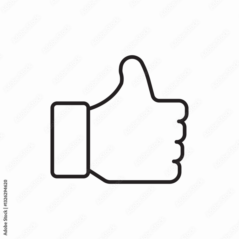Thumbs up approval icon vector sign Thumbs up approval icon vector sign