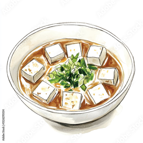 watercolor copic marker concept sketch of Miso Soup