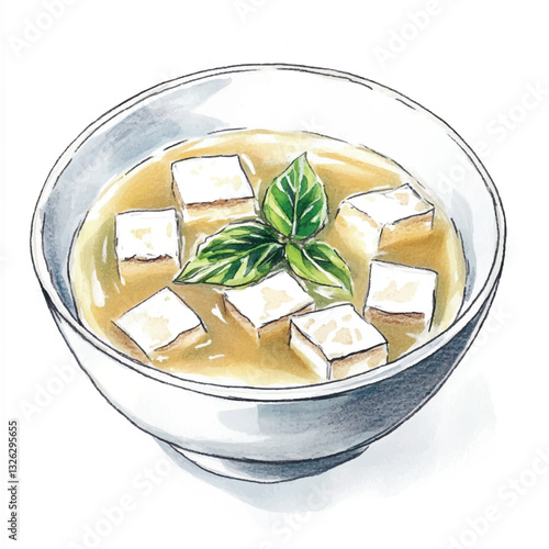 watercolor copic marker concept sketch of Miso Soup