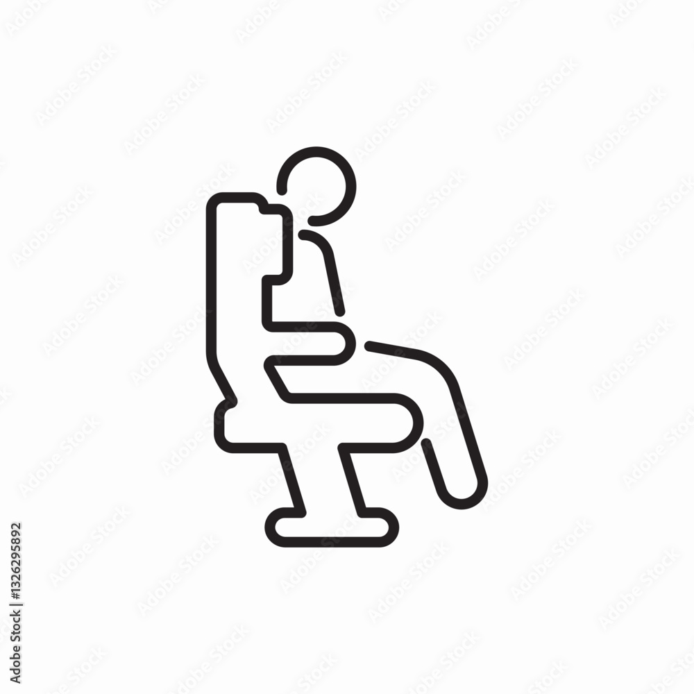 Seat man chair barber icon vector sign Seat man chair barber icon vector sign