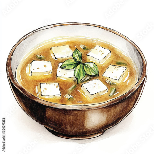 watercolor copic marker concept sketch of Miso Soup