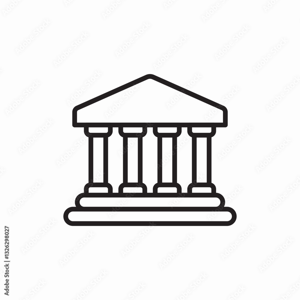 Government building bank icon vector sign Government building bank icon vector sign