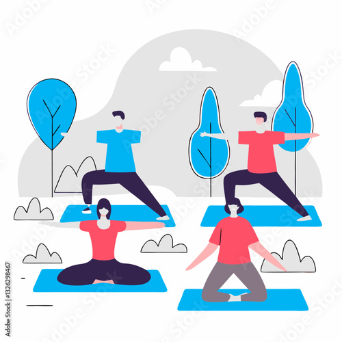 People doing yoga svg design work