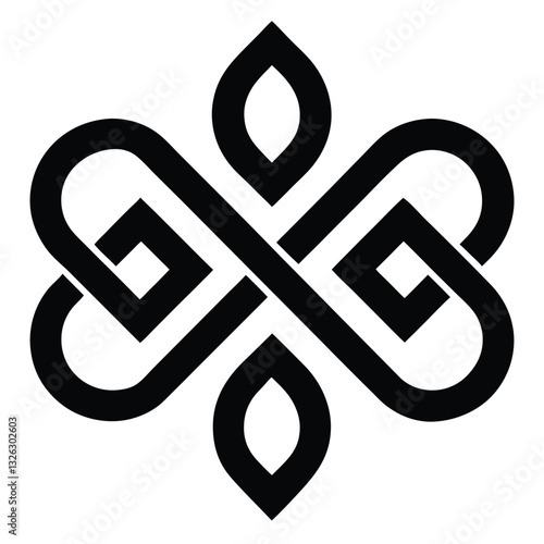 Celtic Knot Cross Symbol in 3D Brush Calligraphy Design.