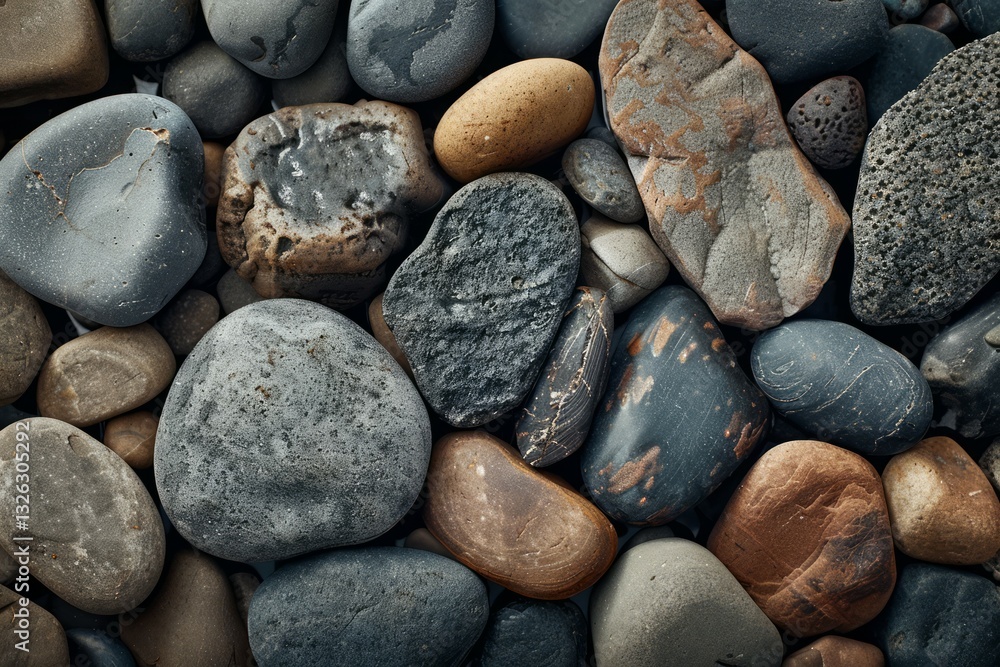 Photo of Pile of grey pebble stones. Detailed photo textured background Photo of Pile of grey pebble stones. Detailed photo textured background