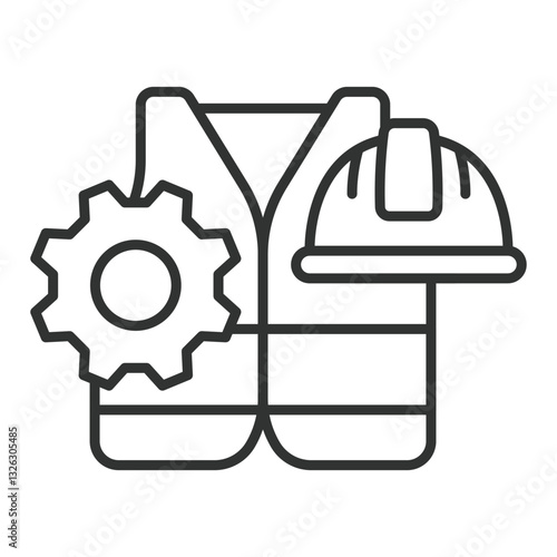 Occupational Safety, icon in line design. Workplace safety, health and safety, hazard prevention, industrial safety on white background vector. Occupational Safety, editable stroke icon